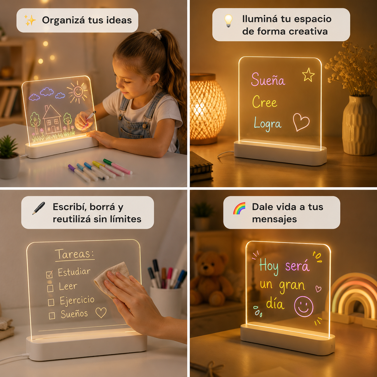 Tablero LED Magico Despierta la creatividad de tus hijos mientras se divierten.