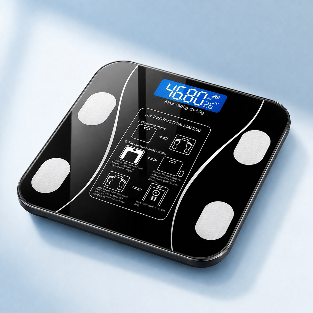 Báscula inteligente bluetooth de bioimpedancia - vidrio negro