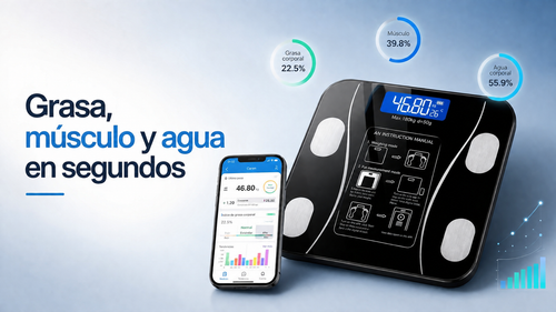 Báscula mide grasa músculo y agua en segundos